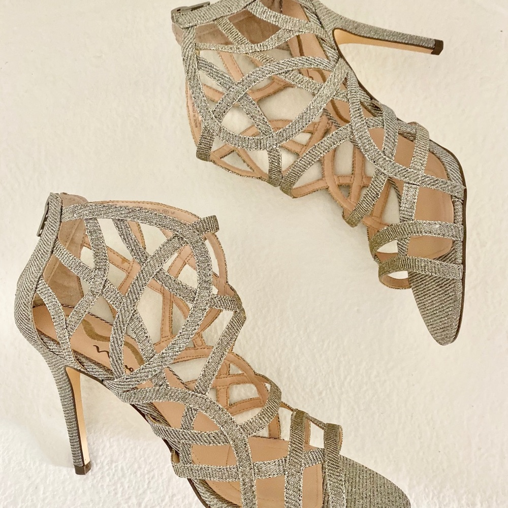 Nina Silver Evening Heels